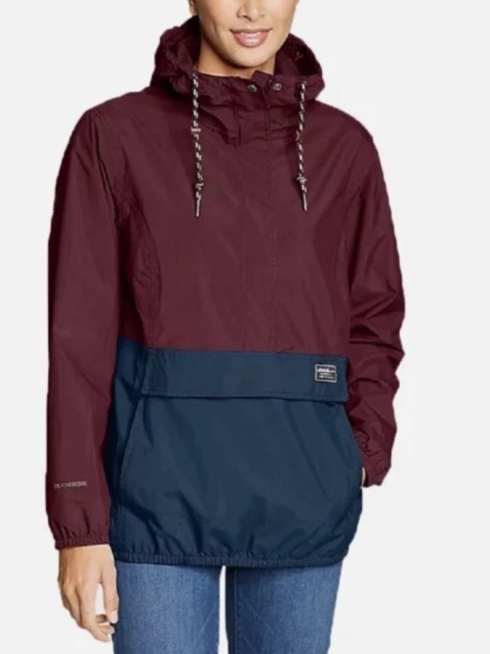 Eddie Bauer Women's Charly Anorak Jacket Maroon/Navy, Size M 184
